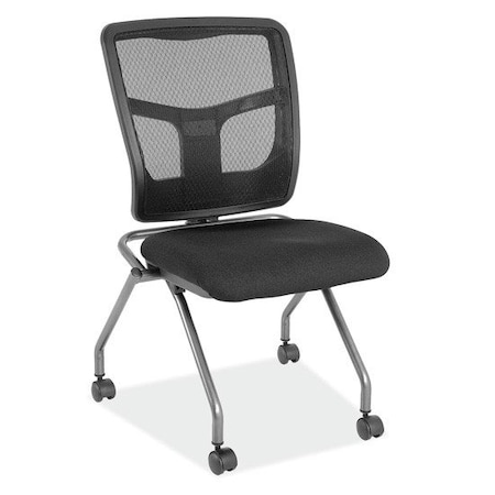 Officesource CoolMesh Collection Armless Nesting Chair with Titanium Gray Frame OSSN6954FBK